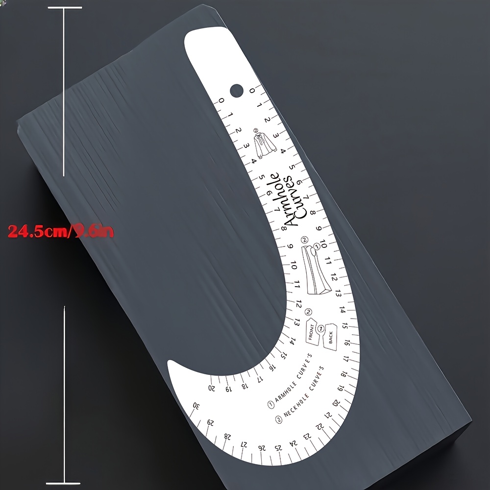 1 pieza de regla de   profesional con   dual cm/pulgadas y orificios curvos para   - color jengibre, adecuada para costura,  , confección de prendas, corte de patrones para  s, márgenes de costura,  , confección de vestidos