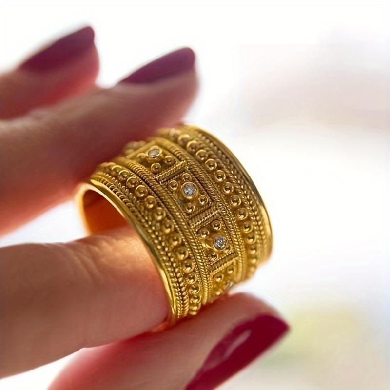 Vintage Ethnic Synthetic Zirconia Anniversary Ring