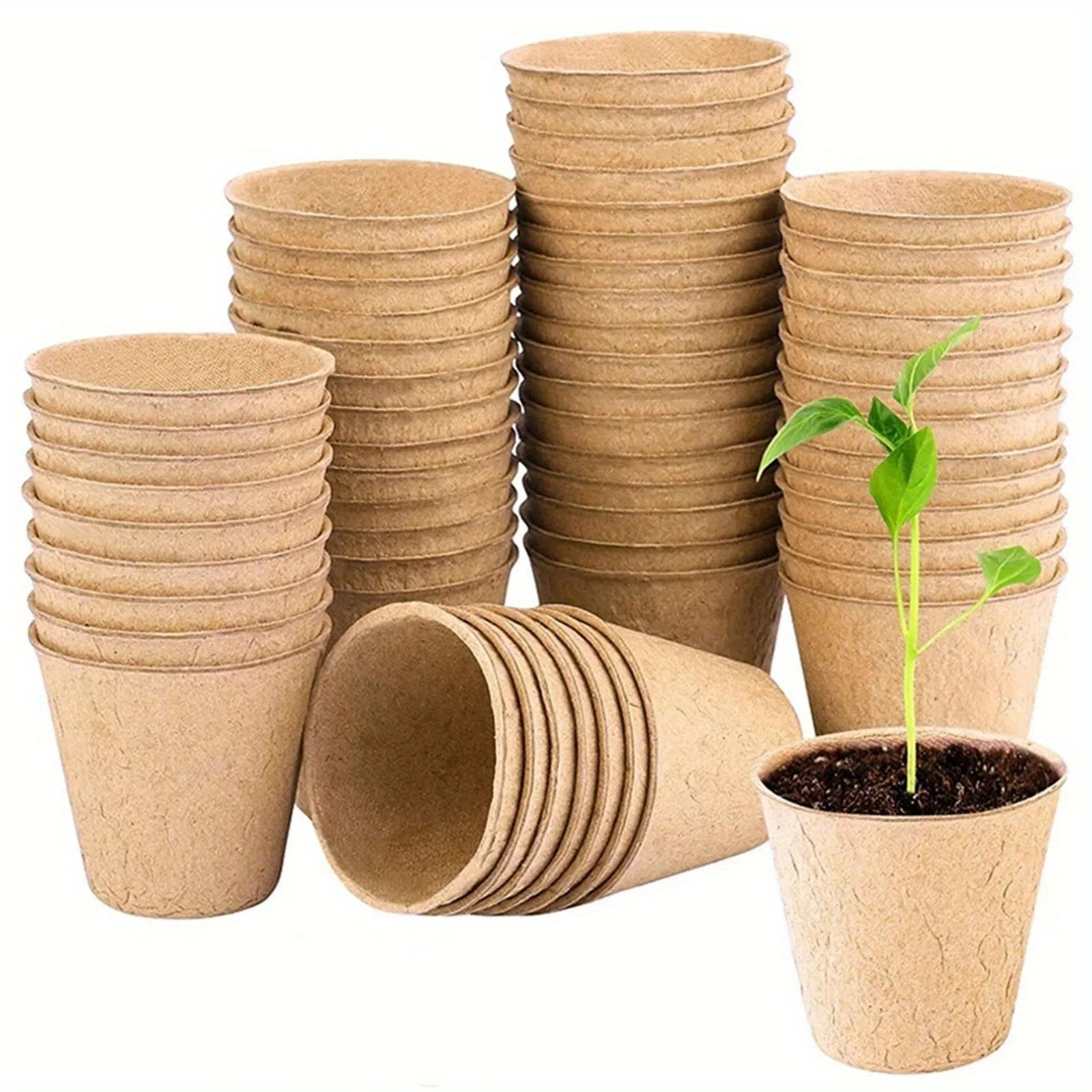 TEMU 50pcs Small Plant Pots Kit, Flower Nursery Pots, Pots For Plant, Seed Pots, Mini Planting Pots, Disposable Seeding Pots With Labels For