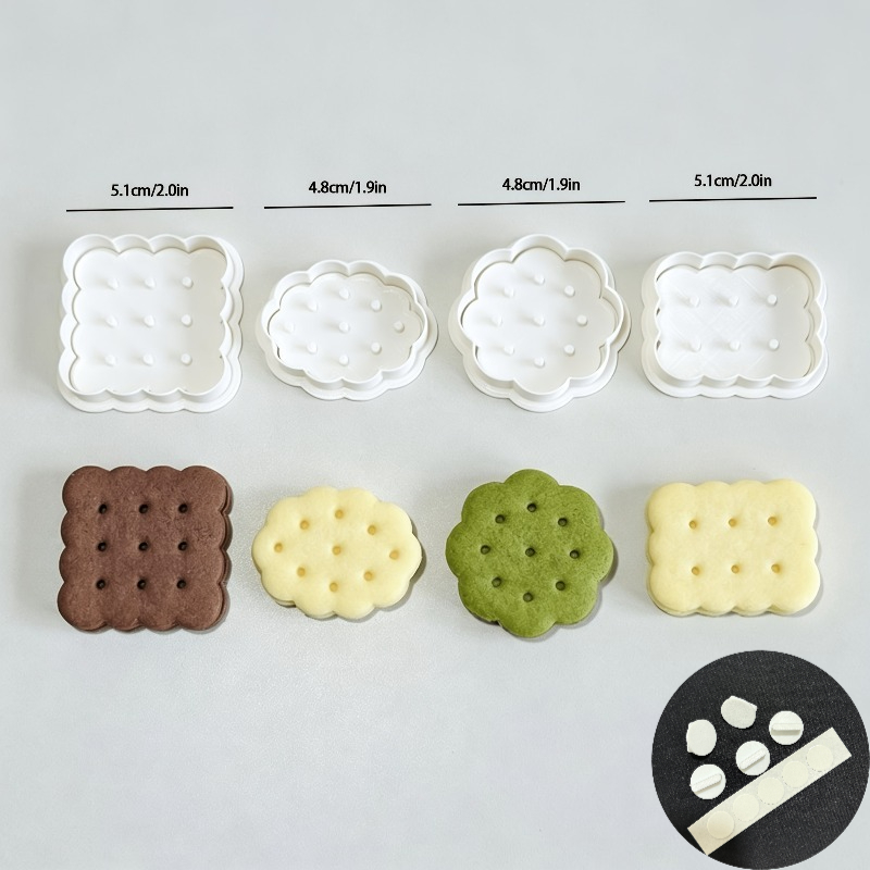 TEMU Set de 4 emporte-pièces à bords ondulés, outil de pâtisserie à motif à pois , un cadeau pour les passionnés de pâtisserie