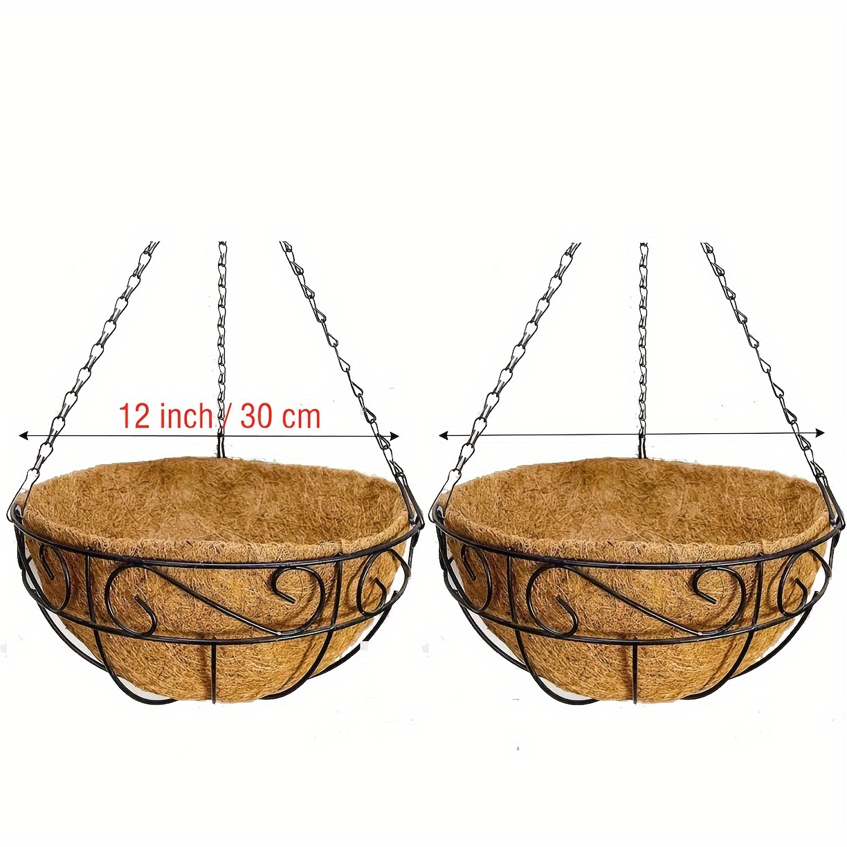 2 one pack   metal hanging wall flower pot   mesh basket suitable for balcony and garden universal holiday theme decoration pendant no feather no power supply