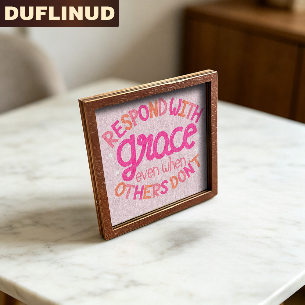 TEMU Inspirational Quote Fridge Magnet, Mini Decorative Painting, Tiny Decorative Plaque, Warm , Printed With " With Grace When Don't" Text, Wooden