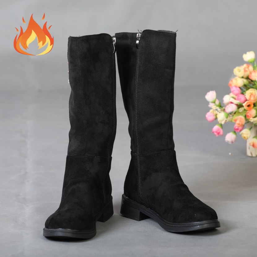 TEMU A#6 Mid Length Boots For Women, Versatile Autumn And , Thick Heels For Women, Warm And Thick Boots Trendsetting And -garde, Women Shoes