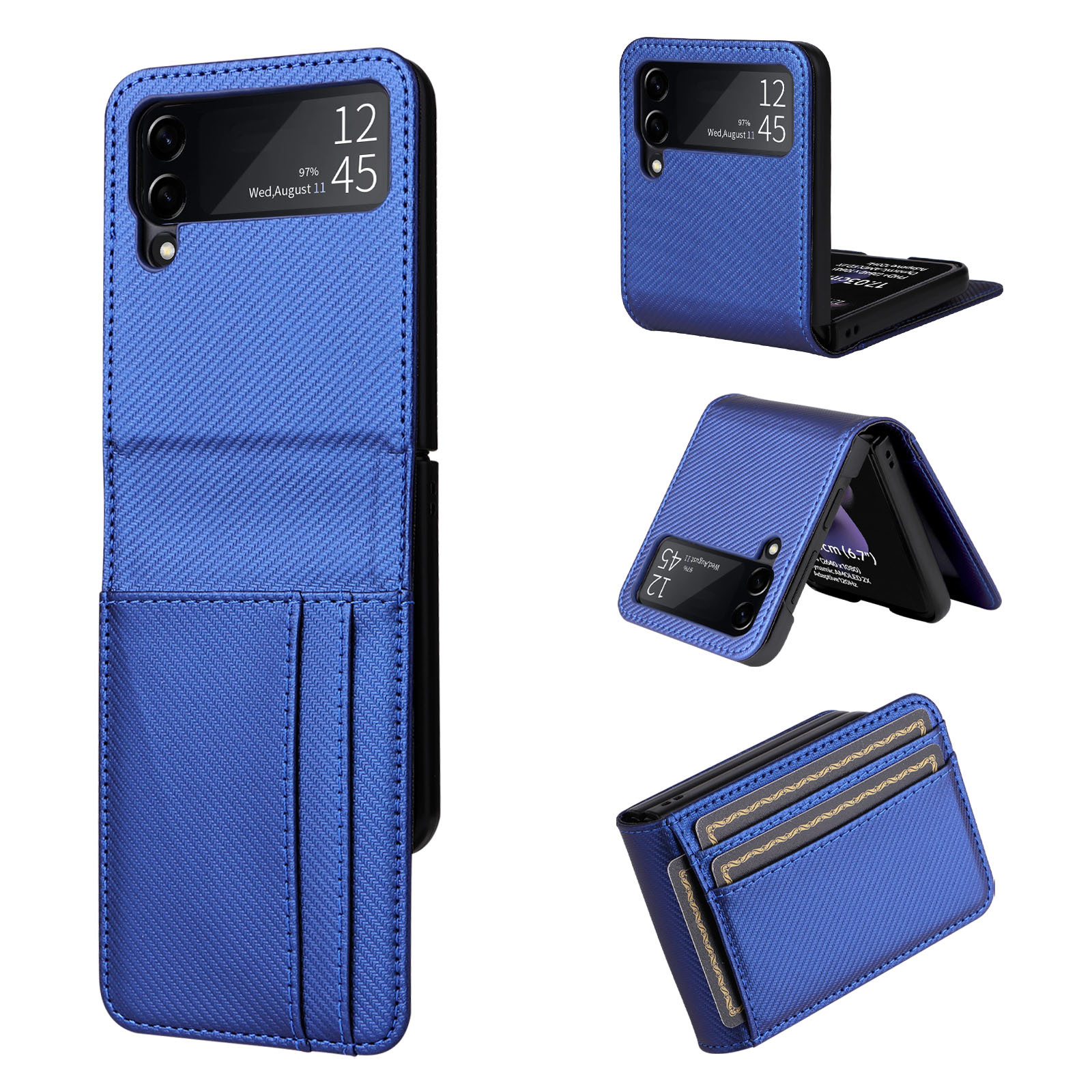 TEMU Phone Case - Phone Case Suitable For Galaxy Flip Series, Foldable With Integrated Card Slot, More Convenient For Travel, Compatible With Flip