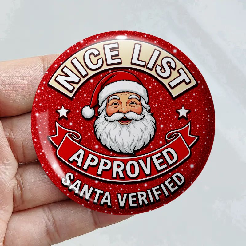 TEMU 1pc 5.8cm High Quality Christmas Santa Claus Pattern Badge Brooch For Jeans, Clothes, Backpacks, Hats, Collection & Ideal Gift