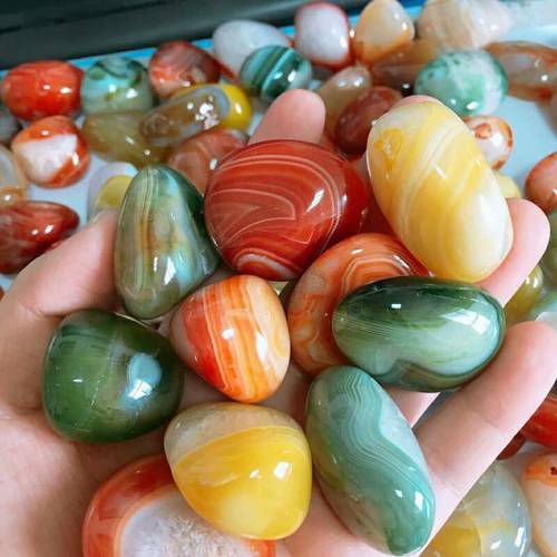 29pcs multicolor crystal agate crushed stone stone aquarium decoration ornaments natural crystal large grain polished stone aquarium filler flower pot aquarium decorative stone jewelry making decoration