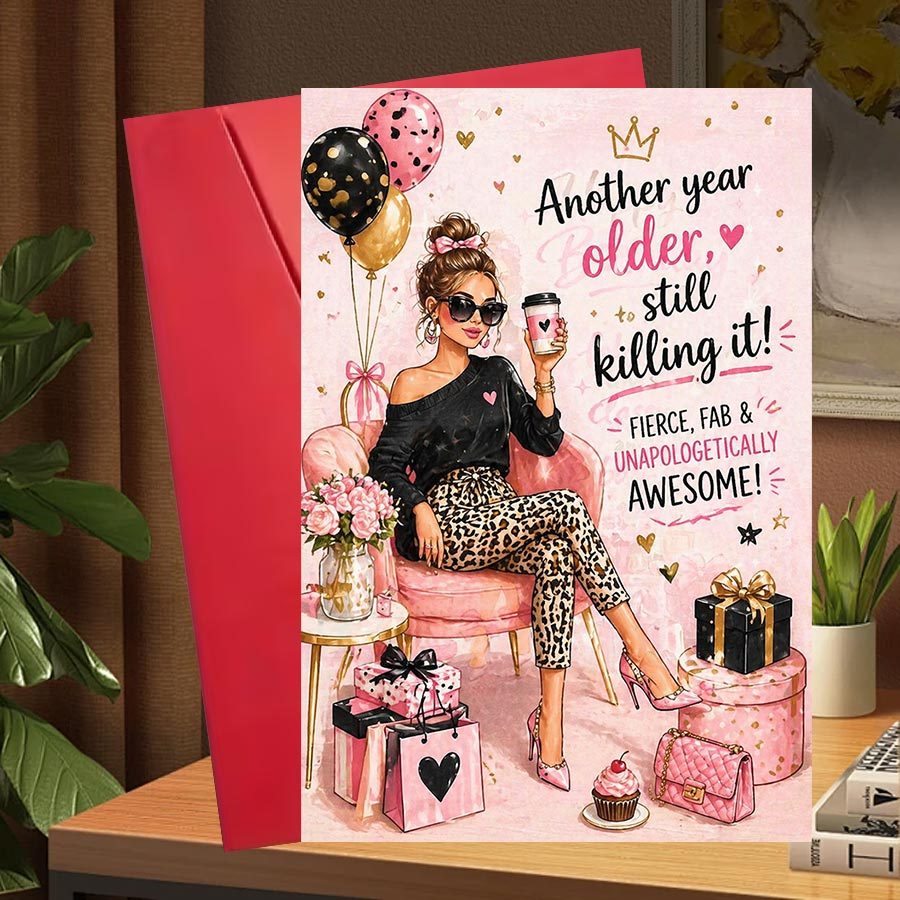 TEMU 1 ensemble Cadeau d'anniversaire pour femme : Célébrez avec une carte