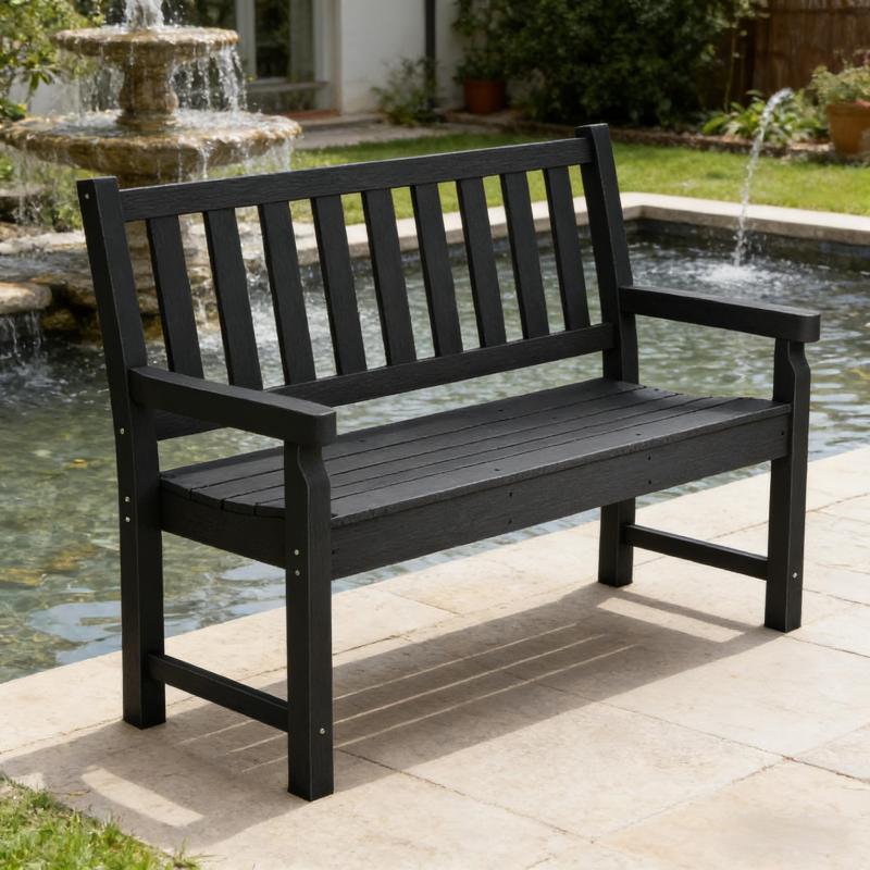 Lawn Curved Bench Park Bench 2-Person Porch Bench Outdoor Bench Lawn Curved Seat