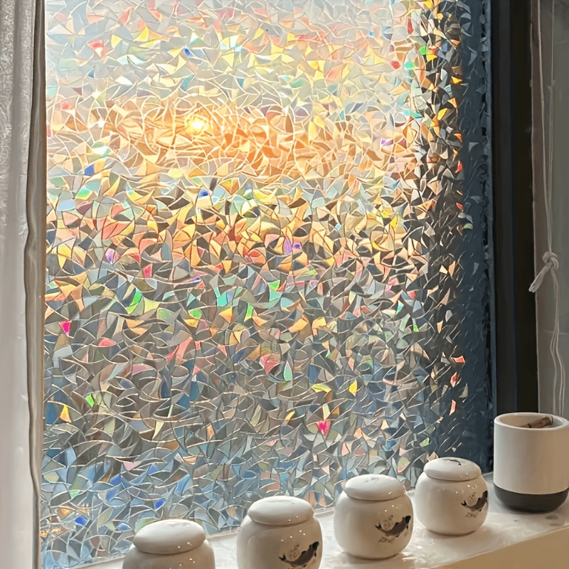 TEMU A Roll Of Pattern Glass Film, Static Cling Adhesive-free Sticker, Translucent Semi-transparent Kitchen Balcony Window Decal, In Multiple Sizes