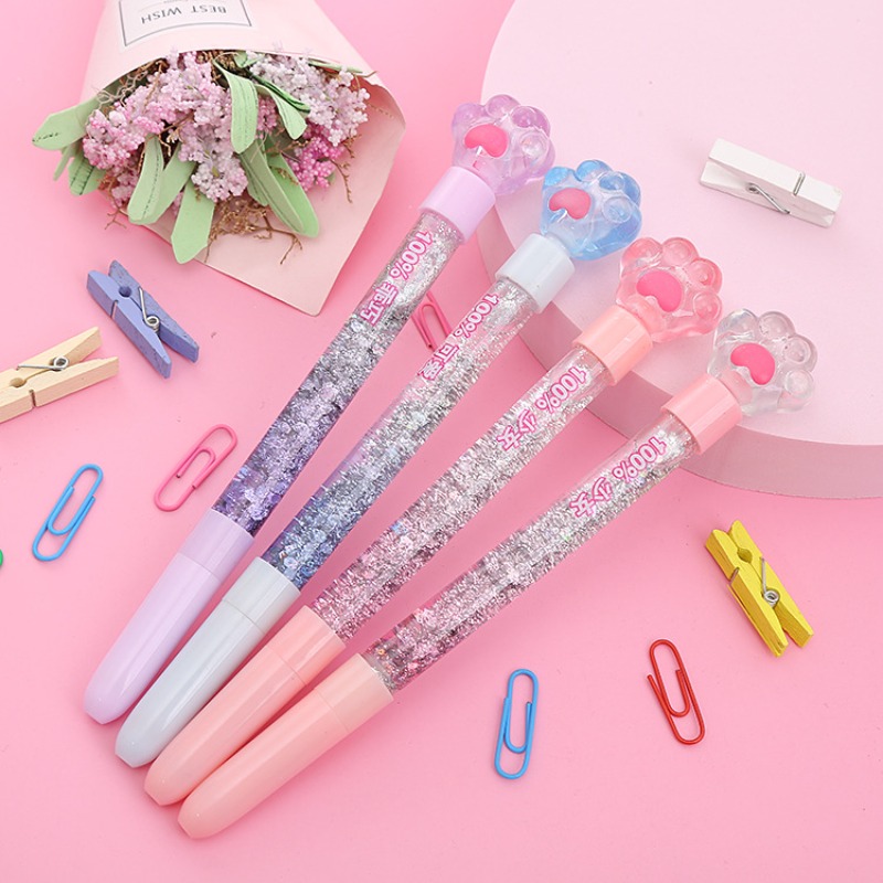 TEMU 12 penne gel con topper a forma di , penne kawaii con glitter sabbia mobile, penne decorative estetiche, cancelleria con per studenti e regali