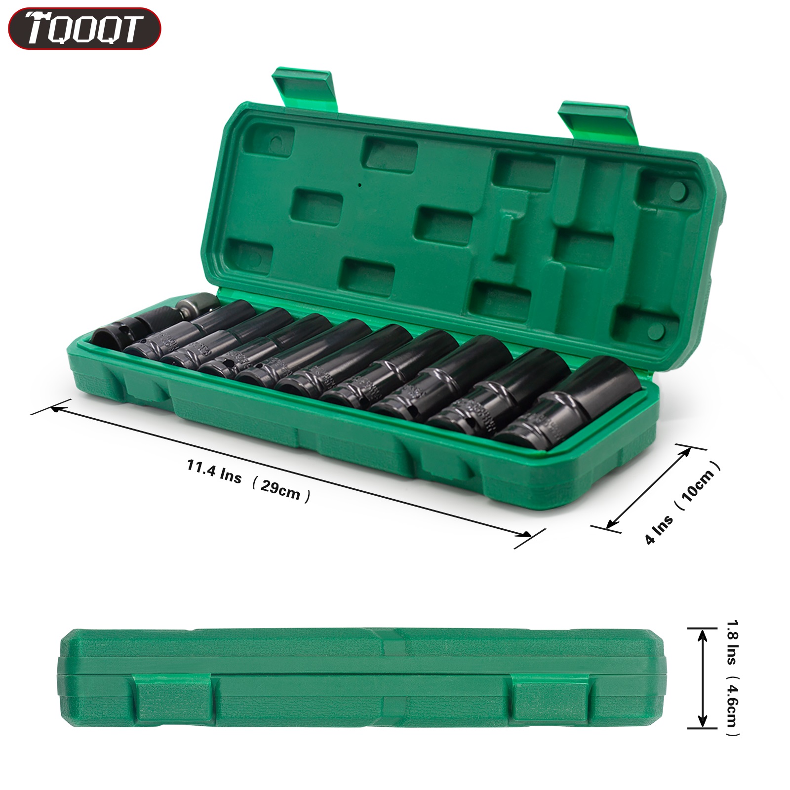 11pcs Deep Impact Socket Set, 1/2" Drive 6-Point