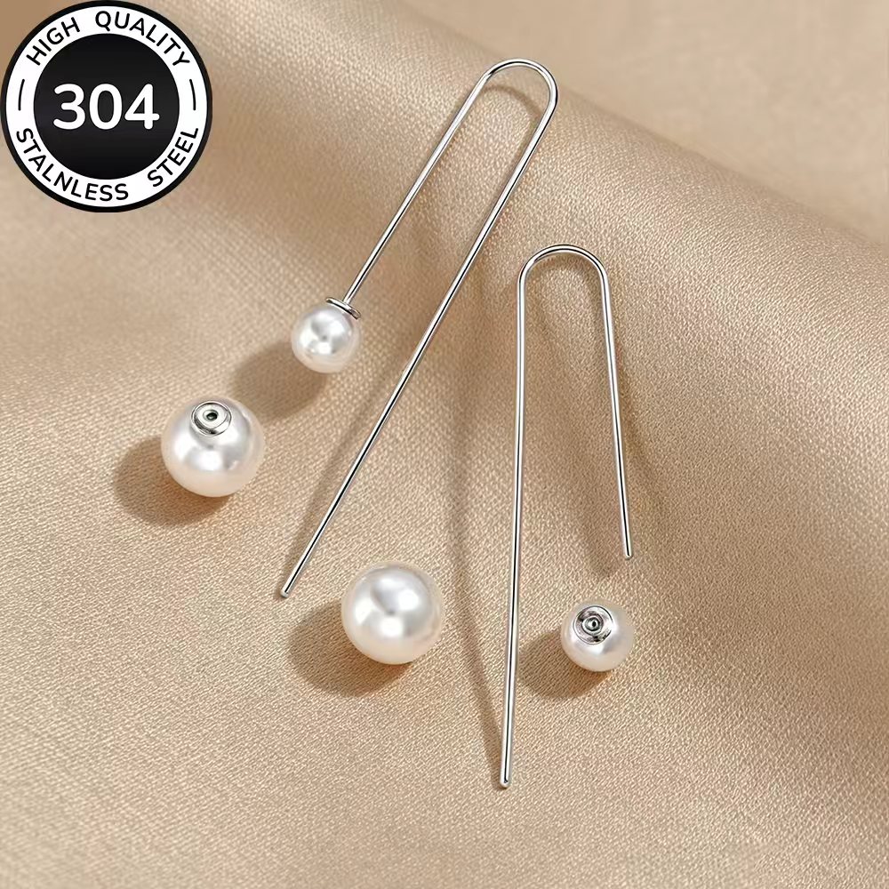 TEMU High-quality Stainless Steel Golden Earrings, Hypoallergenic, Fade-resistant, Easy And Elegant, Suitable For Everyday Wear Or Party Fashion