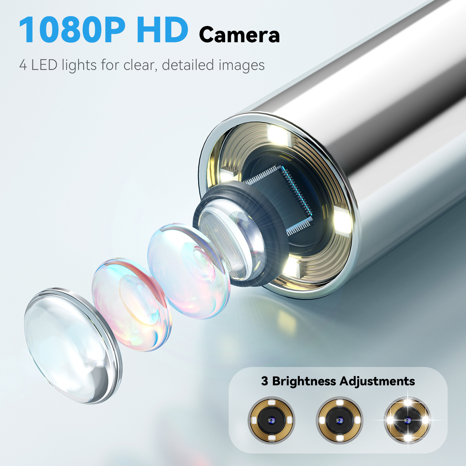 This Home-Use Pet Smart Detector Combines Four Functions in One, Featuring a 1080P High-Definition Ear Endoscope Camera with 4X Zoom for Clear Internal Viewing. It Comes with 12 Specialized Examination Heads to Fit Different Body Parts - Image 10