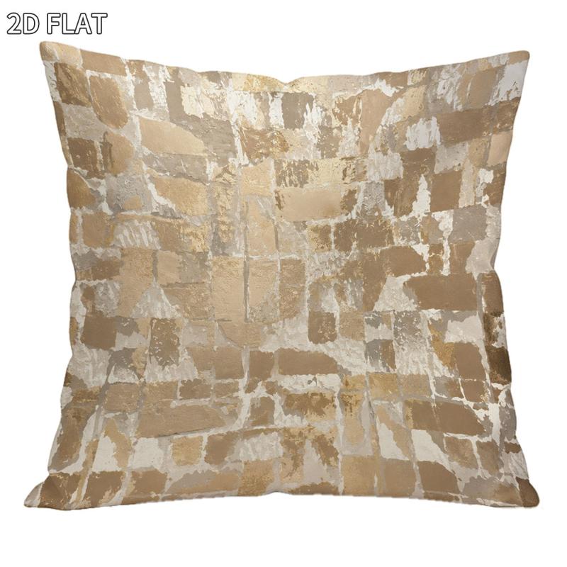 TEMU 2d Flat - 45.72 X 45.72cm 1pc Pillowcase, 2d Flat Design, Golden Rice White Textured Pattern, Distressed Look, Suitable For Home Bedroom Decor,