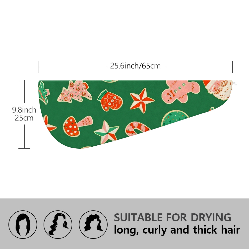 TEMU 1pc Merry Christmas-themed Gift Dry Hair Cap, Winter's Cozy Essential: The Edition Christmas Hair Towel. With A Spa-like Feel And Quick-dry