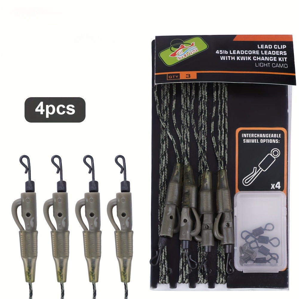 4pcs Carp Fishing Set With Rope, Lead Clip And Swivel Quick Change