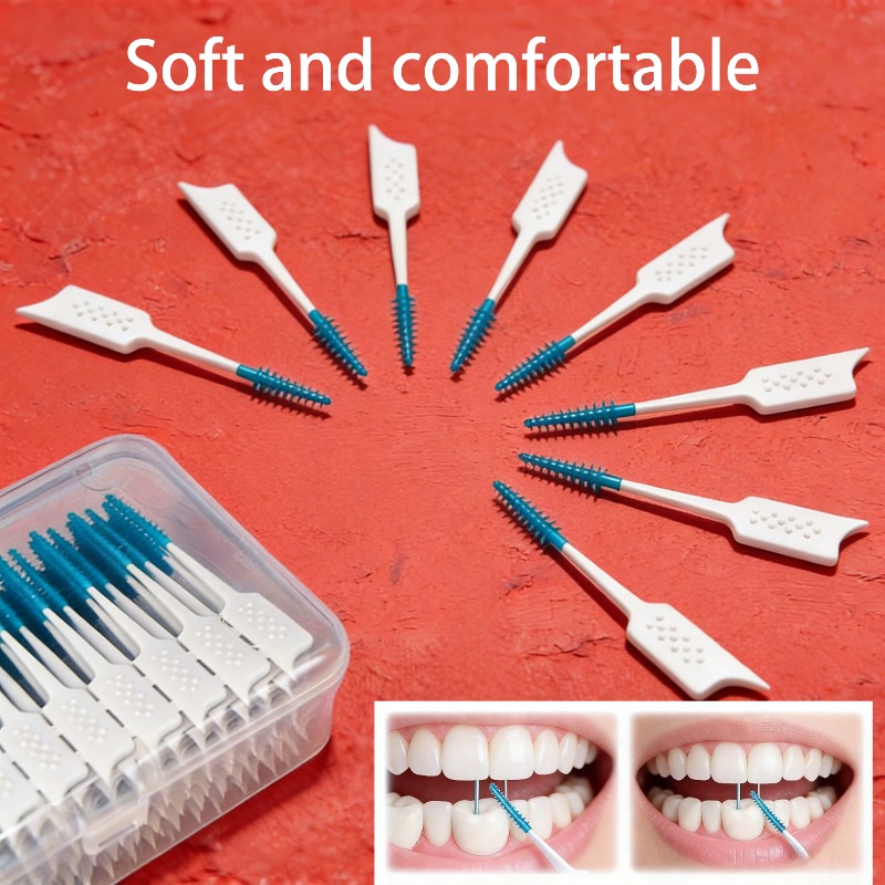 100pcs Blue Soft Interdental Brushes for Deep Cleaning