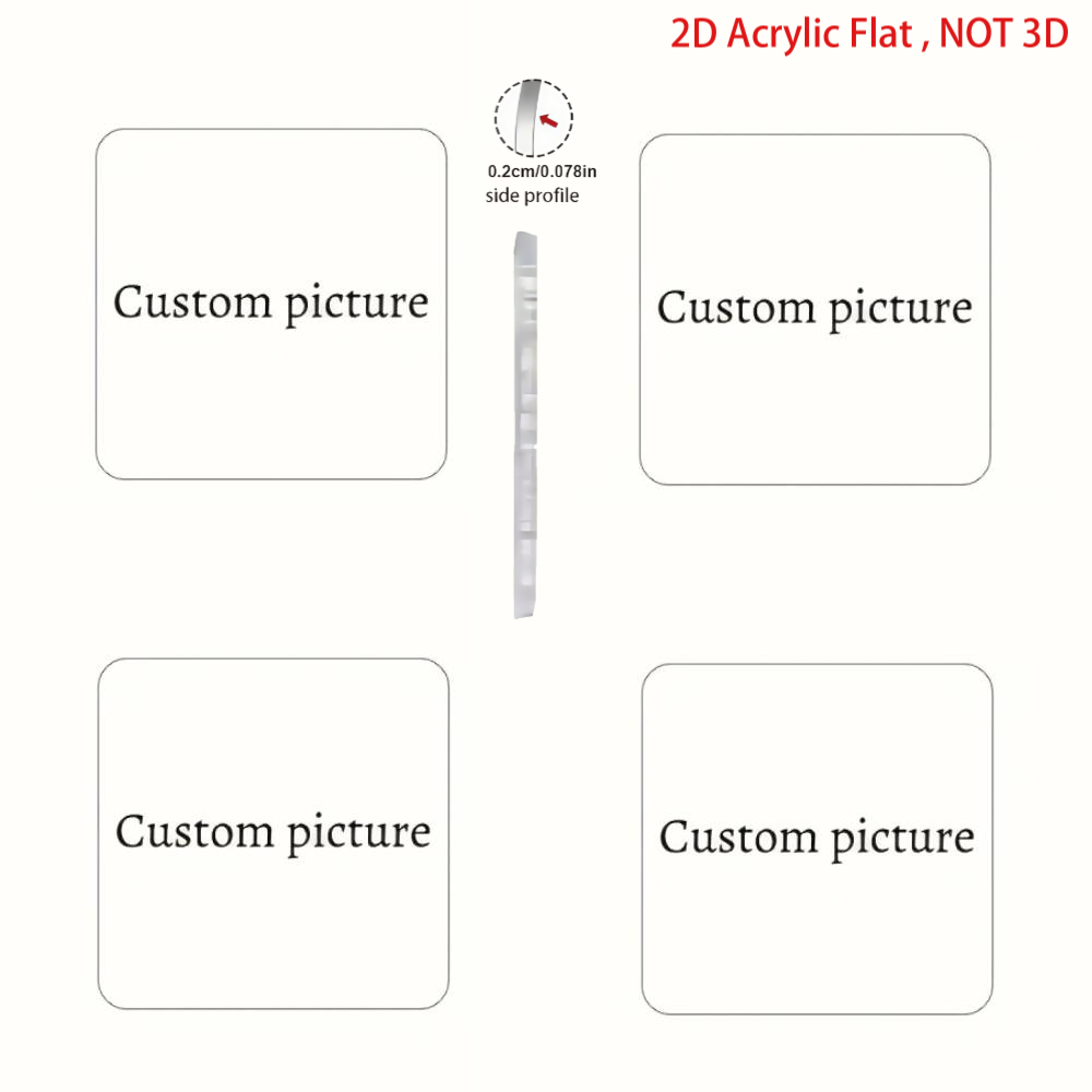 TEMU Custom 4pcs Personalized Photo Acrylic Coasters - Your Own Photos, Non-slip, Ideal For Weddings, Bars, Offices, Kitchens, And Restaurants -