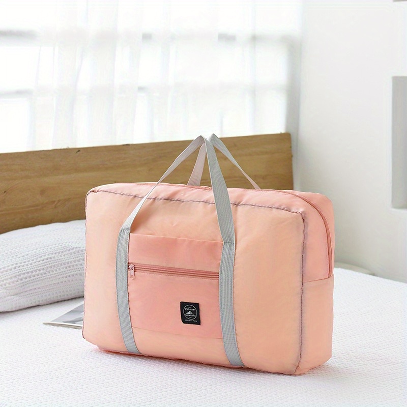 TEMU 1pc Foldable Travel Duffel Bag - Lightweight, Large Capacity (15l), Multiple Compartments, Zipper Closure, Carry-on For Women & Girls, , Sports Trips & Overnight Stays, Luggage For Travel