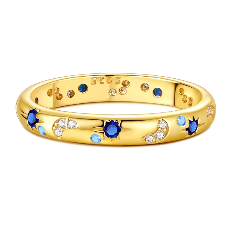 Elegant 925 Sterling Silver Starry Night Ring