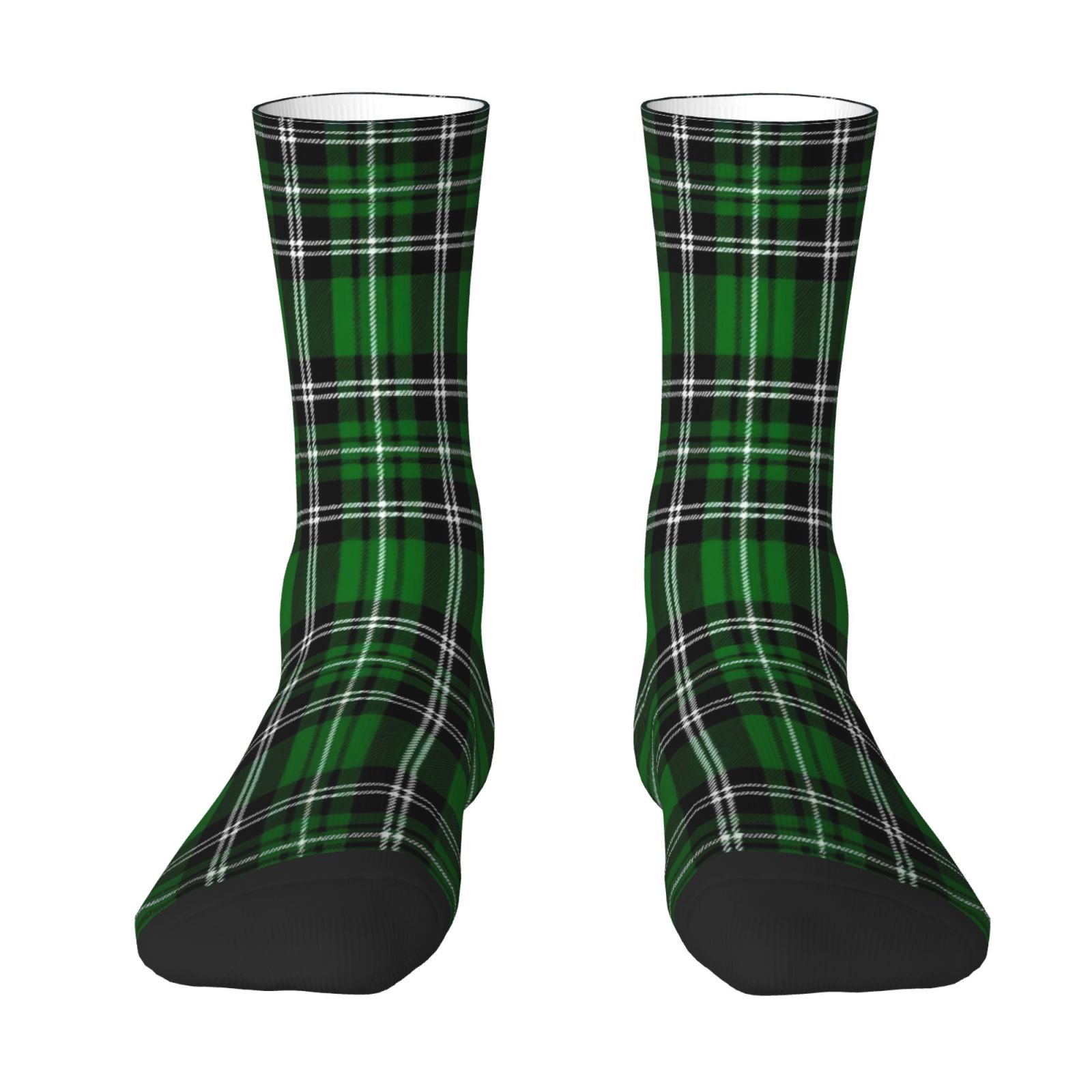 TEMU 1 Pair Men' Novelty Socks, Green Checkered Pattern , Trendy Casual Wear, Comfortable And Breathable Individual Fashion Socks, Suitable For ,