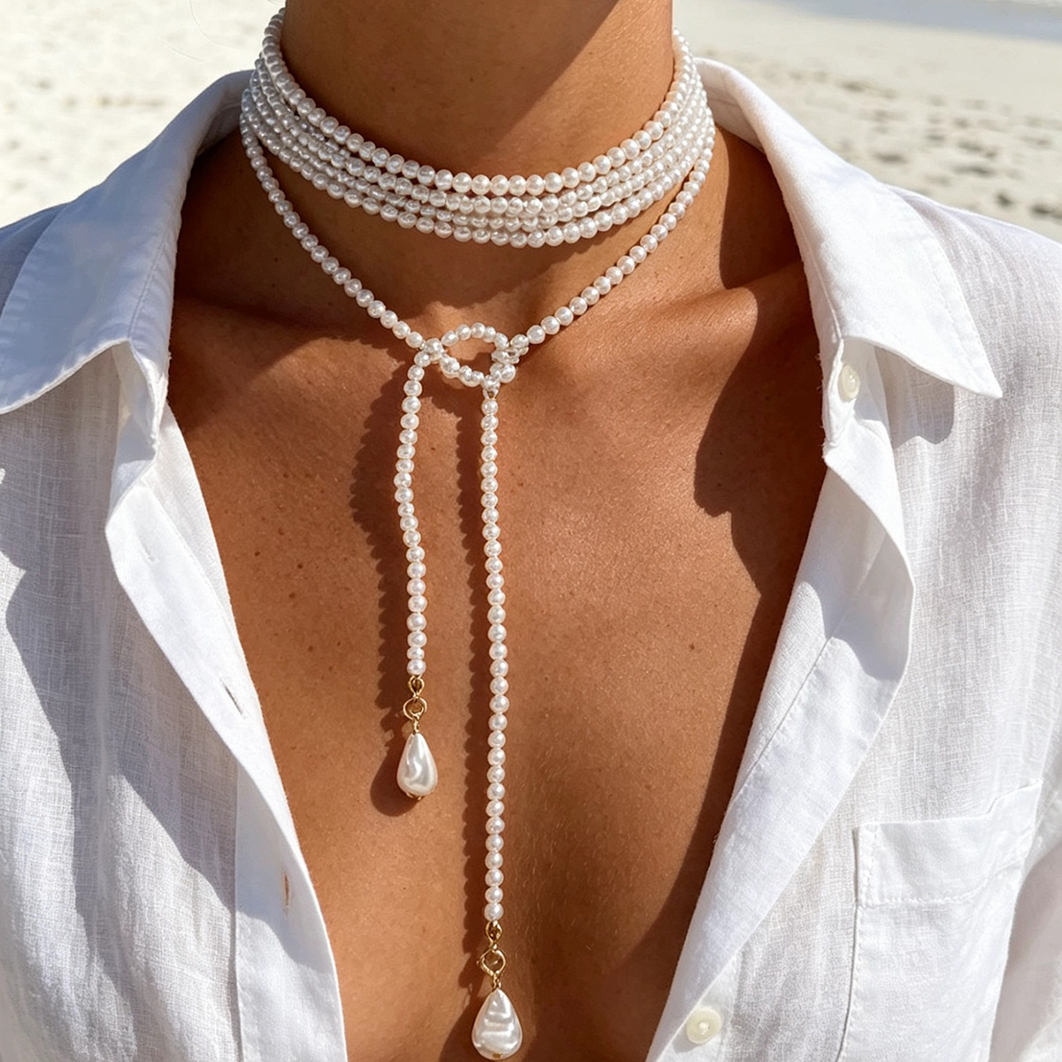 Image of 1 Elegant And Fashionable Long Y-shaped Necklace With Geometric Shaped Pendant Necklace Suitable For Women's Parties, Weddings, And Perfect Gifts For