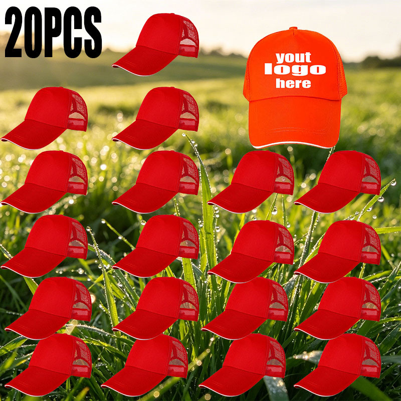 20pcs Personalized Custom Baseball Caps with DIY Logo