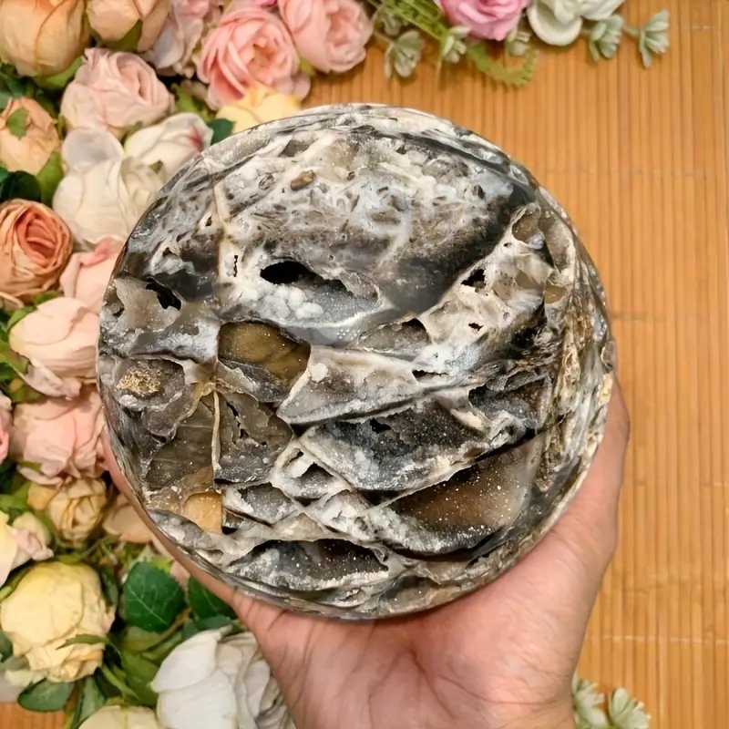 1pc Premium Sphalerite Sphere, A Sparkling Geode Ball, Ideal For Jewelry Creation And Home Decoration - , Made Stone, Featuring An Elegant Round Shape, Perfect For Christmas And Halloween