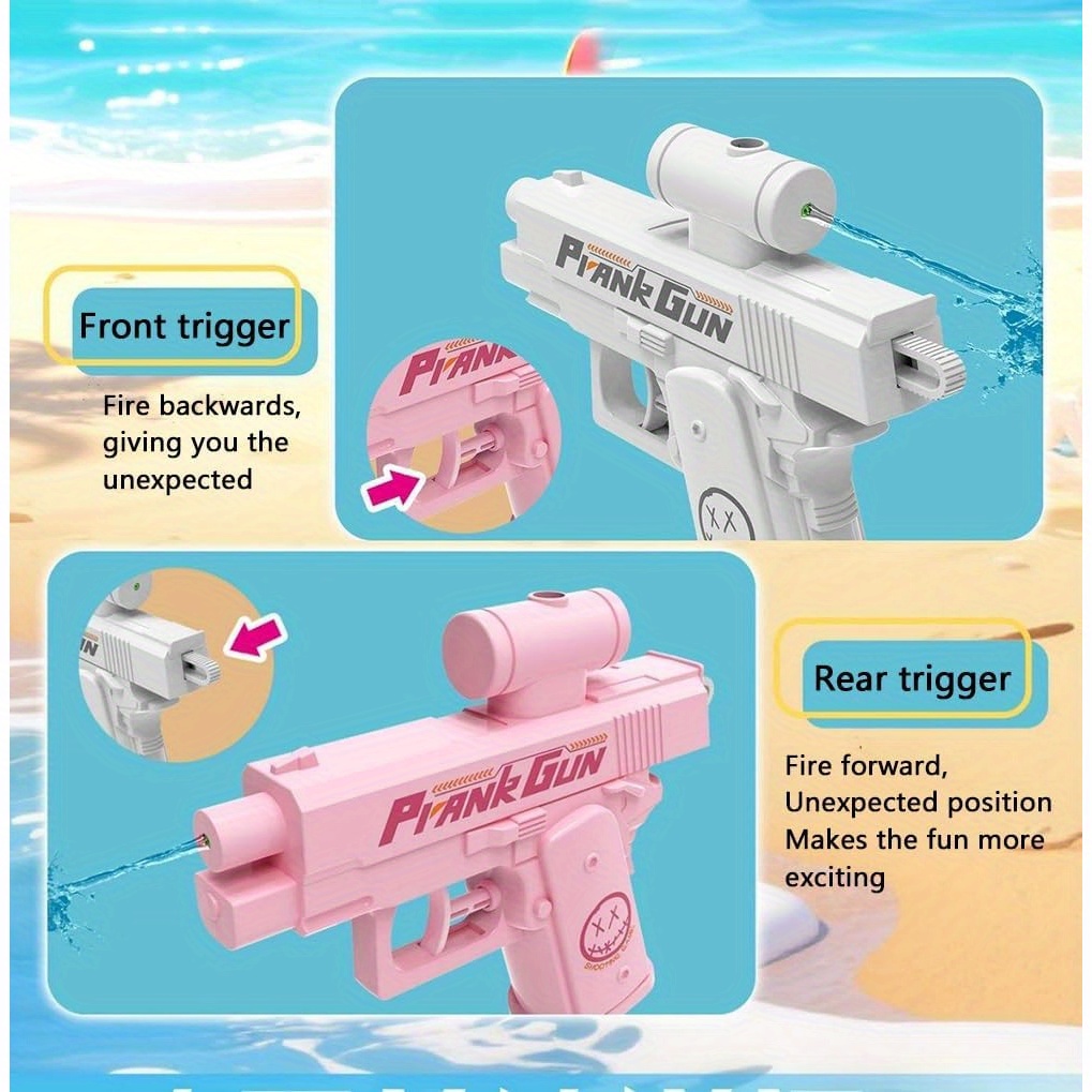 yepfirst dual-sided reverse water gun - bidirectional sprayer with   shooting, quick-  prank weapon for parties, office, school - funny practical joke gift (white) - compatible with standard eyewear, outdoor fun,   design,  , office pranksters details 2