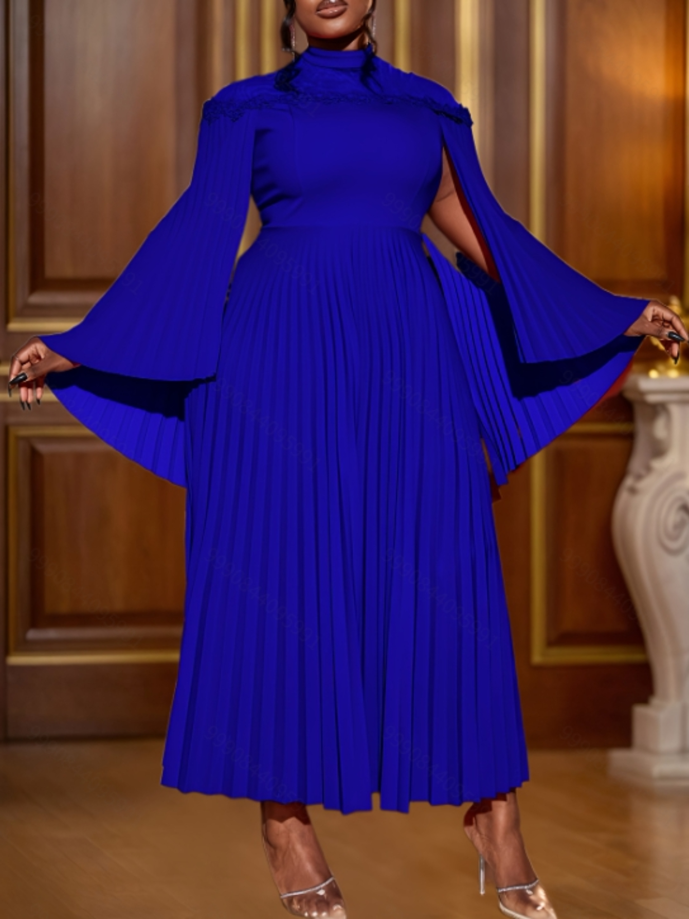 elegant plus size royal blue dress Sonila