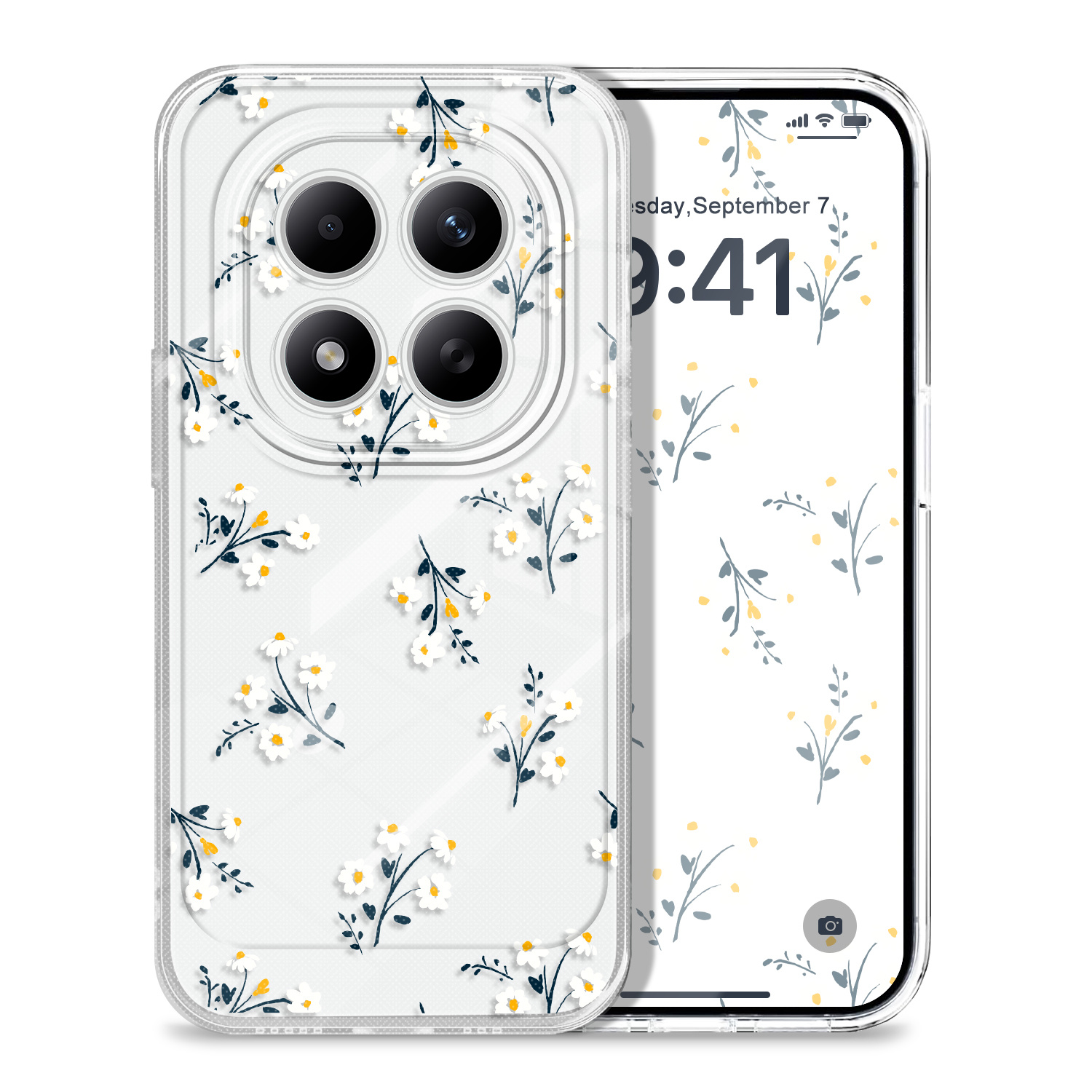 TEMU Funda para Teléfono - Cubierta de TPU Suave para Redmi Note 15 Pro Plus 4G 5G con Diseño de Flor de Estrella