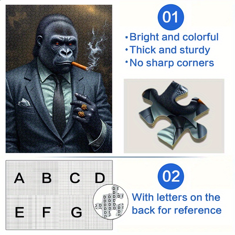 Gorilla Boss Paper Puzzle - 1000pcs Large Jigsaw Toy