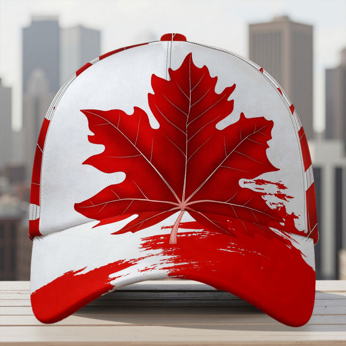 TEMU 1pc With Leaf Paint Brush Print Adjustable Snapback With Vibrant Design Durable Headwear Fashionable Breathable Perfect For Running And Outdoor