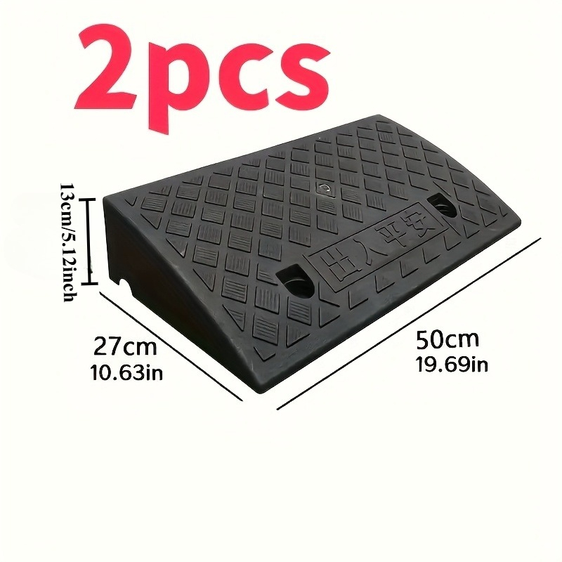 TEMU 2 Portable Ramps With Anti Slip Surfaces - Durable Material, Perfect For Cars, Motorcycles, Wheelchairs, And Pets, With A Height Of 13