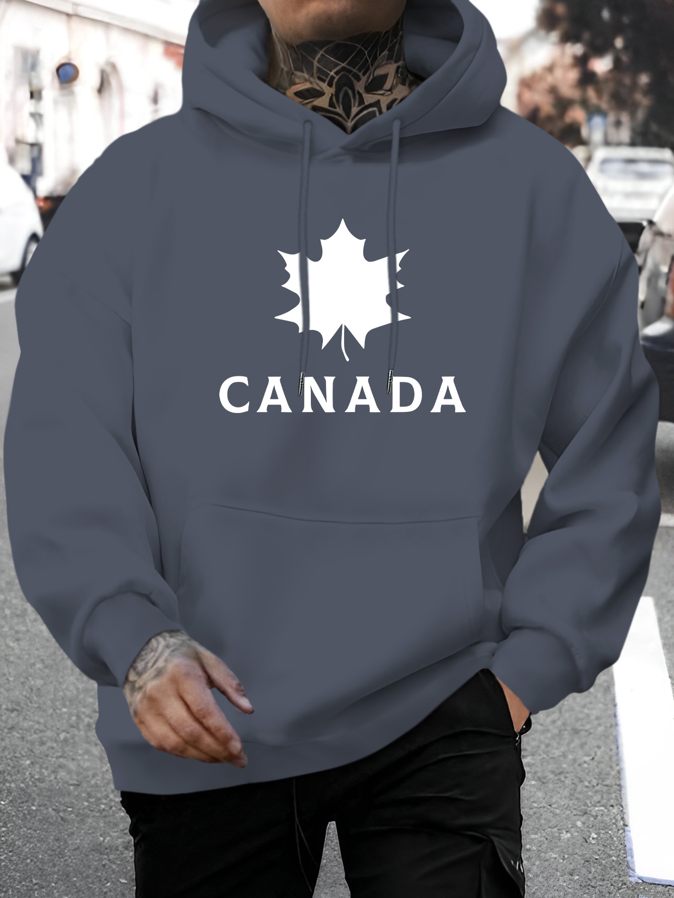 mens casual canada graphic hoodie stylish pullover kangaroo Temu