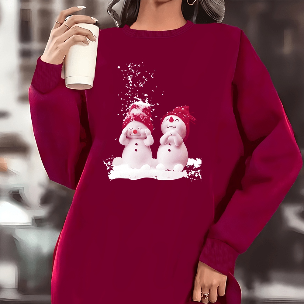 

's Plus Size Christmas Sweatshirt , Long Pullover Snowman , , , , , No