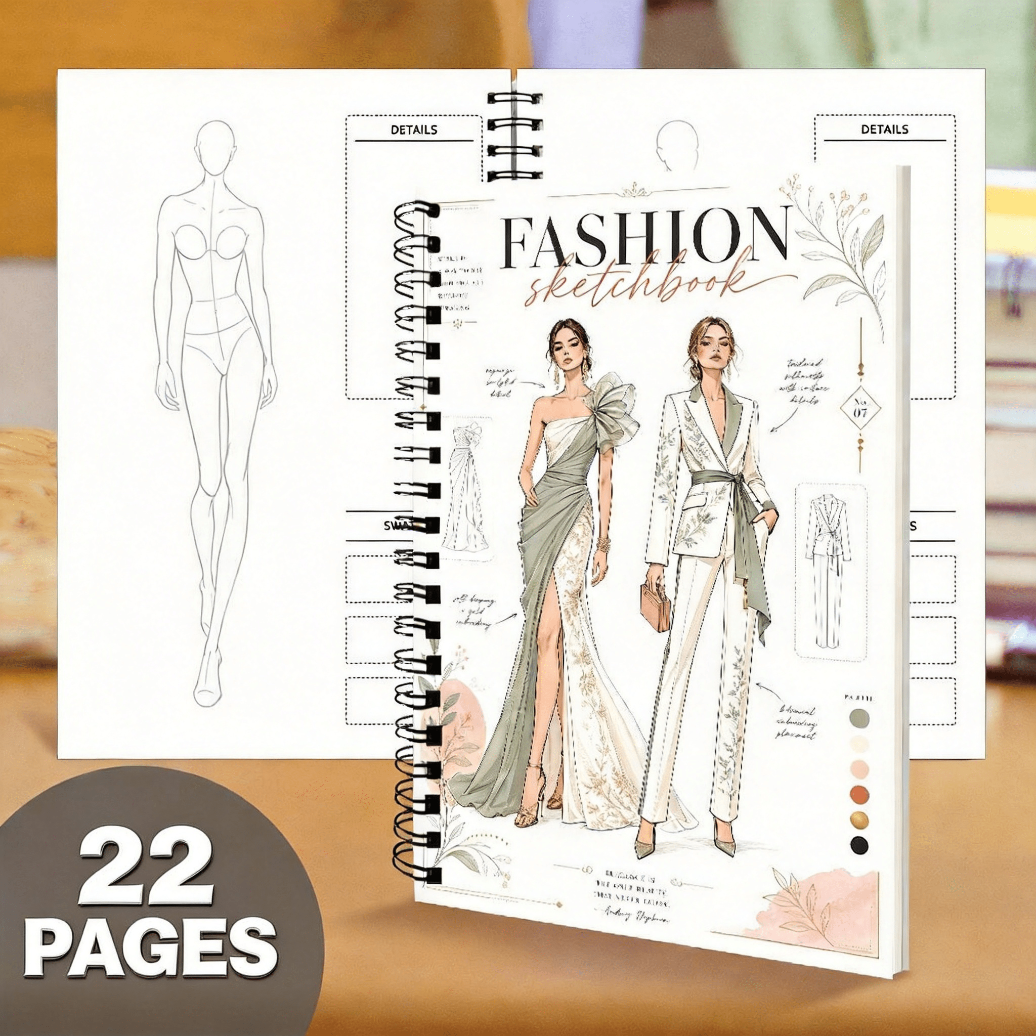 TEMU 1pc Large A4 Drawing Sketchbook With Styleline Templates & Figure Poses - Suitable For Artists, Designers, Students - Guide For Professional