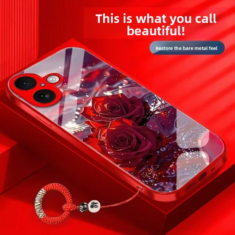 TEMU Phone Case: Elegant And Fashionable Rose-themed Light Luxury High-aesthetic Trendy Brand Phone Case With Ring Strap - Compatible With Iphone 17,