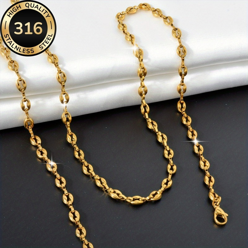 Women's Stainless Steel Coffee Bean Personalized Necklace