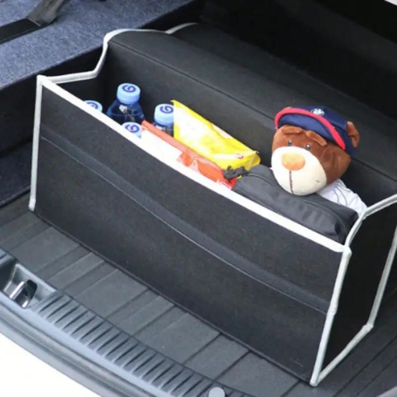 1pc non-tissé pliable coffre de organisateur, sac de rangement multifonctionnel pour outils et poubelles, coffre de lavable à boîte de rangement détails 5