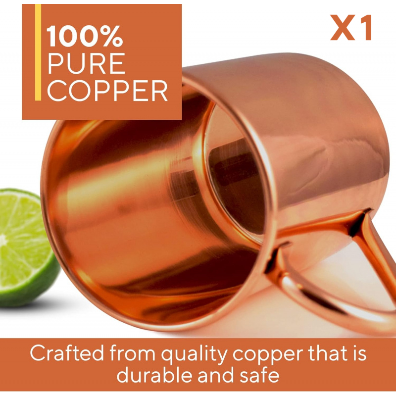 Image of 2026 New Moscow Mule By Cineyo, Authentic Unlined Pure Copper Handcrafted Mugs, Perfect For Oktoberfest& Cocktails
