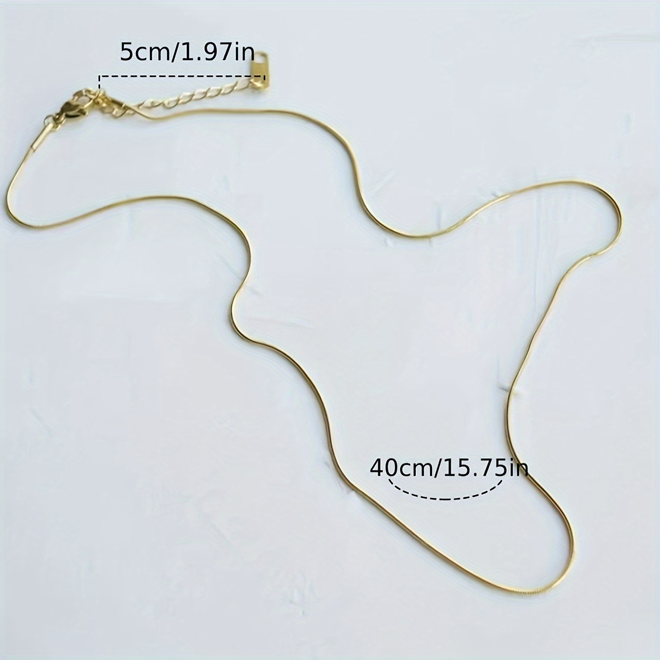 Golden Stainless Steel Snake Bone Chain Necklace