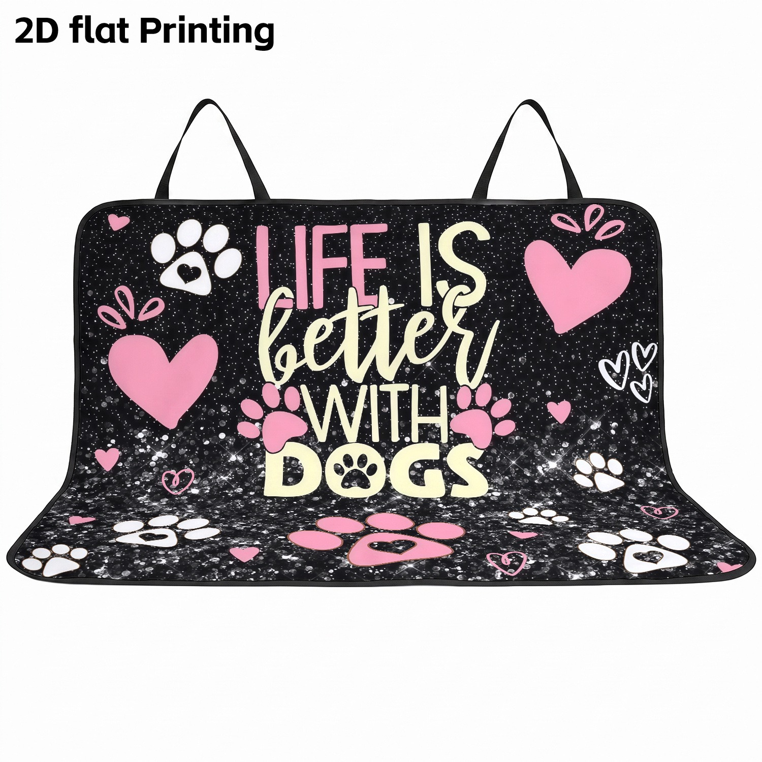 TEMU 1 2D con diseño de de pata de para asiento de coche de mascotas, protector para el asiento trasero del coche, tapete de viaje para perros, se a