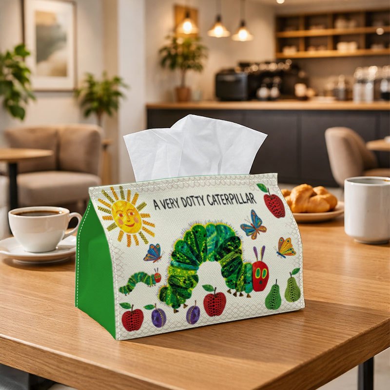 TEMU 1pc Nursery For Caterpillar Tissue Box Cover - For Caterpillar & "a Very For Caterpillar", Room Decor, Durable Fabric Case Suitable For Nursery,