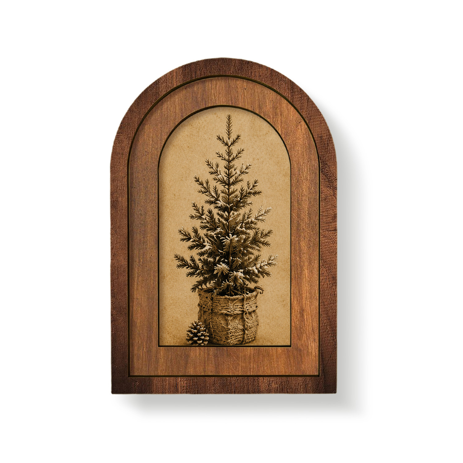 TEMU 1 pièce Panneau décoratif en bois, Motif d' de cèdre, Ornement de maison à double usage pour table et à suspendre au mur, pour pendaison de