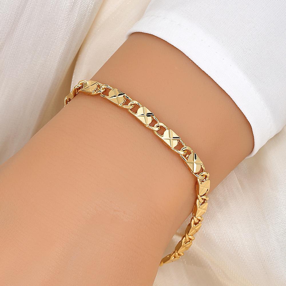 Hip-hop Textured X-shaped Chain Bracelet