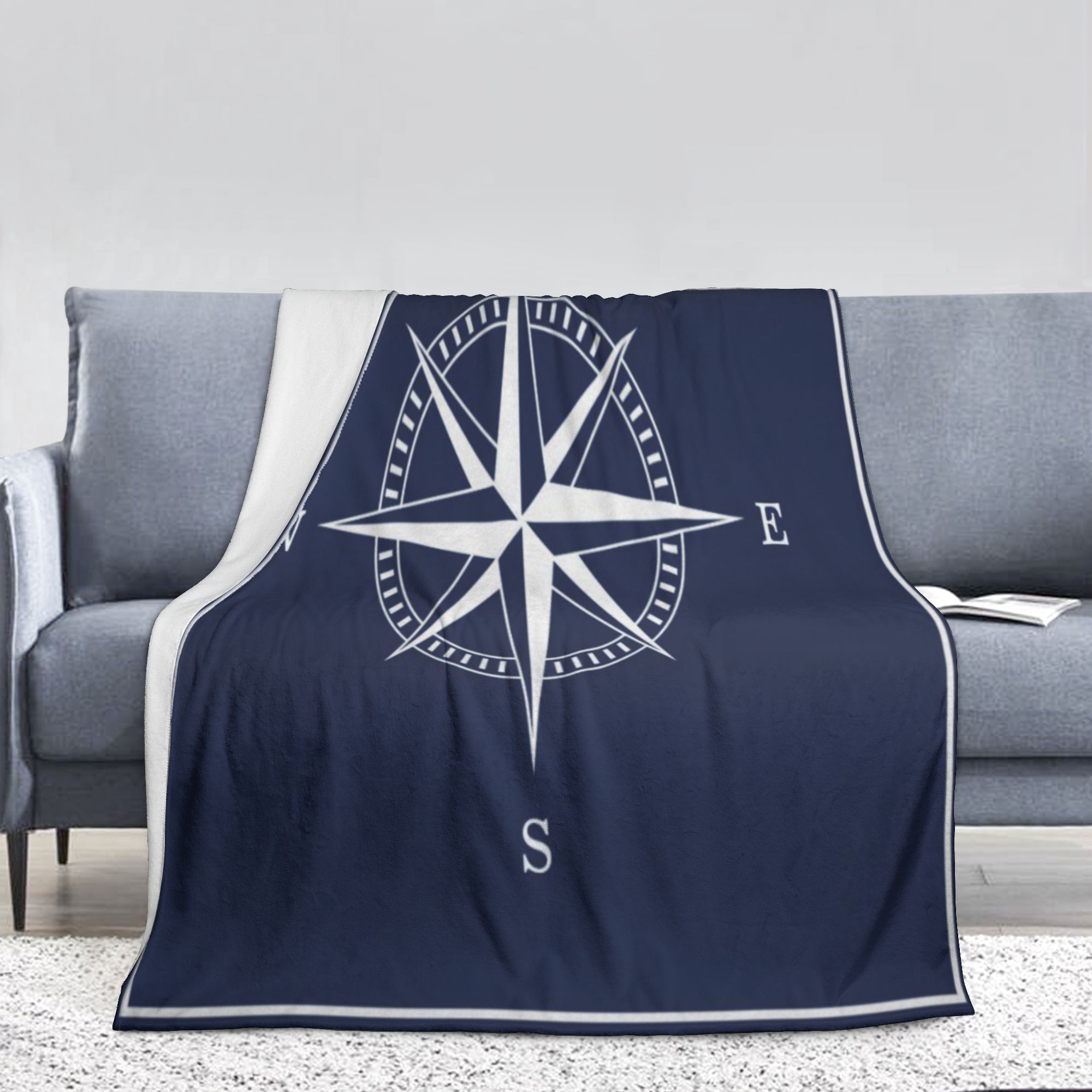 nautical flannel blanket soft lightweight Temu Australia