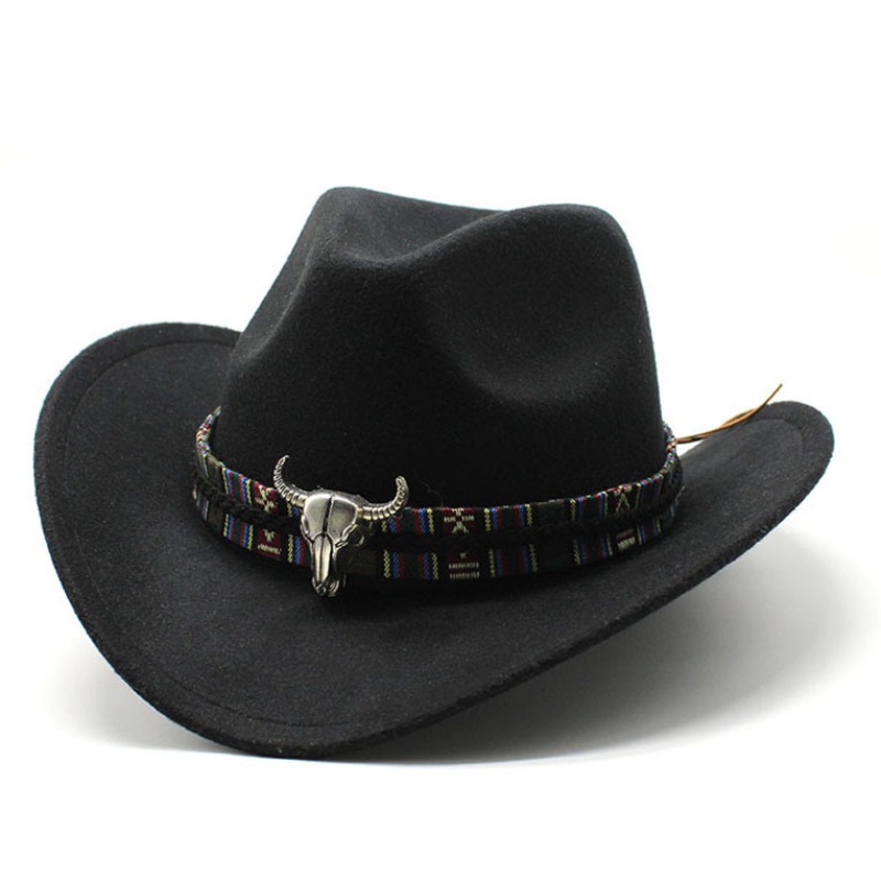 TEMU Vintage Cowboy Fedora, Western Cowboy Style, Felt Material, Horn Felt Craft, Western Elements, Fashion Wide Brim, Jazz Style, Men/ Women , Wide