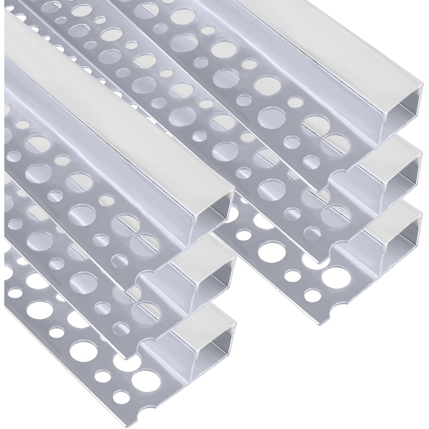 TEMU Kvago Led Drywall Profile, 6-pack, 3.3 Ft/1 M, Aluminum Channel With Milky Cover; Led Strip Diffuser For Undermount, Shelf, Wall, Table, Ceiling