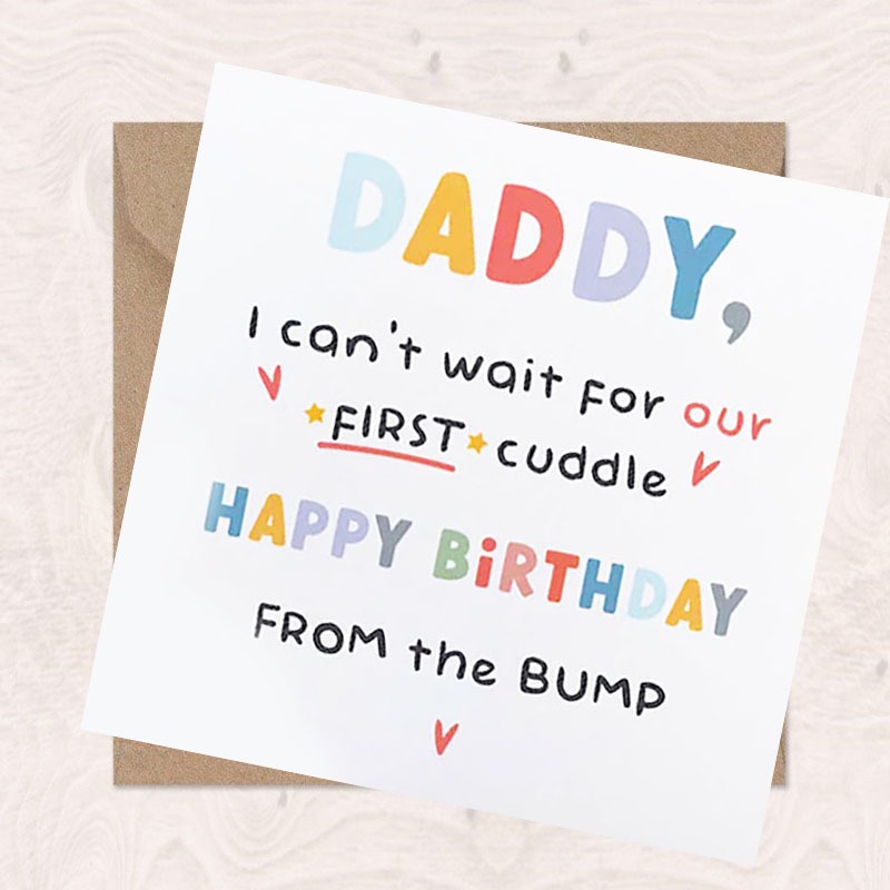 Image of 1pc Daddy To Be Birthday Card For Our First Cuddle Happy Birthday From The Bump 1st Birthday Dad Greeting Card For New Dad Card